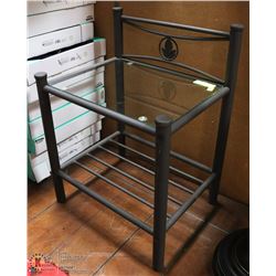 METAL & GLASS SIDE STAND.