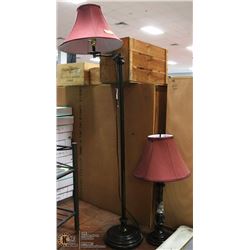 SET OF STIFFEL LAMPS: 62” TALL FLOOR LAMP AND