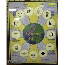 METAL FRAMED "THE GOLDEN RULE" FAITHS