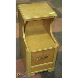 VINTAGE 2 TIER WOOD TELEPHONE CABINET.