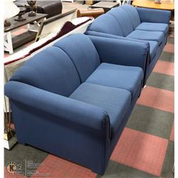 BLUE FABRIC 82" SOFA WITH 62" LOVE SEAT