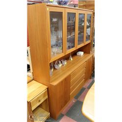 VINTAGE TEAK WOOD BUFFET AND HUTCH