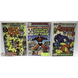 3 OLD AVENGERS COMICS WITH 25 & 30 CENT COVER