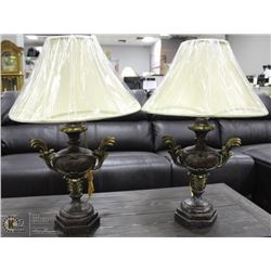 PAIR OF DESIGNER CRACKLE FINISH TABLE LAMPS.