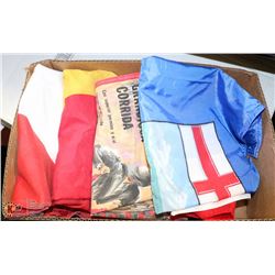 BOX W/4 FLAGS (AB, TURKEY, 2 CANADIAN &