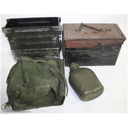 MILITARY COLLECTORS LOT - INCL AMMO CANS, SIDE