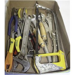 FLAT OF TOOLS- INCL FILES, CHISELS, CRESCENT