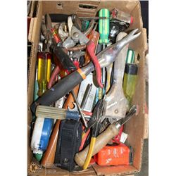SMALL BOX OF ASSORTED HAND TOOLS