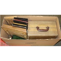 ASSORTED ESTATE BOX WITH PICTURE, RADIO, CASH BOX