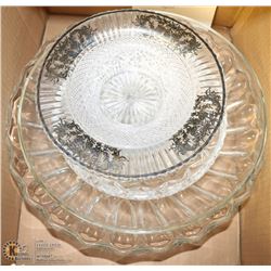 2) LOT OF 5 ASSORTED CRYSTAL BOWLS.