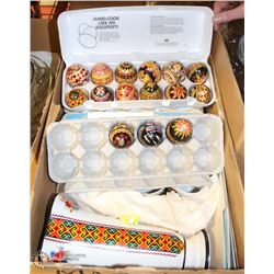 9)  BOX W/ 5 DOZEN UKRAINIAN EASTER EGGS,