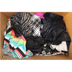 LARGE BOX OF LADIES SIZE LARGE CLOTHING