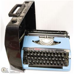 1960S BROTHER BLUE TYPEWRITER.