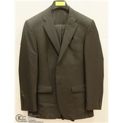 2PC BELLISSIMO BLACK/NAVY TWEED SUIT 38R PANTS