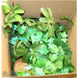 LARGE BOX OF ARTIFICIAL PLANTS.