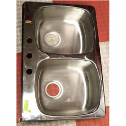 STAINLESS STEEL DOUBLE SINK 21.5X31.
