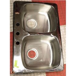STAINLESS STEEL DOUBLE SINK 21.5X31.