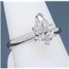 Image 7 : Platinum 1.06ct Pear Shaped Diamond Ring