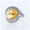 Image 1 : 14KT White Gold 9.00ct Citrine and Diamond Ring