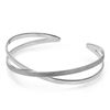 Image 2 : Sterling Silver Polished and Textured Bangle