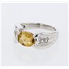 Image 1 : 14KT White Gold 1.68ct Citrine and Diamond Ring
