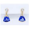 Image 1 : 14KT Yellow Gold Tanzanite and Diamond Earrings