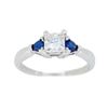 Image 1 : 14KT White Gold 0.51ct GIA Cert Diamond and Sapphire Ring