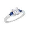 Image 3 : 14KT White Gold 0.51ct GIA Cert Diamond and Sapphire Ring