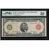 Image 1 : 1914 $5 Minneapolis Red Seal Federal Reserve Note PMG 30