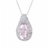 Image 1 : 14KT White Gold 7.11ct Amethyst and Diamond Pendant with Chain