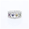 Image 1 : 14KT White Gold 0.43ctw Multi Color Sapphire and Diamond Ring