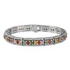 Image 1 : 14KT White Gold 7.10ctw Multi Color Sapphire and Diamond Bracelet