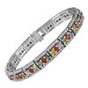Image 2 : 14KT White Gold 7.10ctw Multi Color Sapphire and Diamond Bracelet
