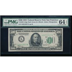 1934 $500 San Francisco Federal Reserve Note PMG 64EPQ