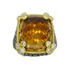 Image 6 : 18KT Yellow Gold Champagne Quartz and Diamond Ring
