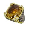 Image 7 : 18KT Yellow Gold Champagne Quartz and Diamond Ring
