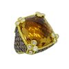 Image 8 : 18KT Yellow Gold Champagne Quartz and Diamond Ring