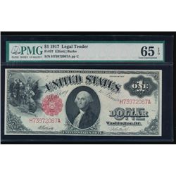 1917 $1 Large Legal Tender Note PMG 65EPQ