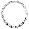 Image 1 : 14KT White Gold Onyx and Diamond Necklace