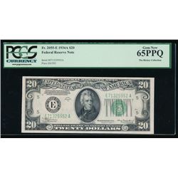 1934A $20 Richmond Federal Reserve Note PCGS 65PPQ