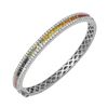 Image 2 : 14KT White Gold 2.32ctw Multi Color Sapphire and Diamond Bracelet