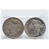 Image 1 : 1894 and 1900 Straits Settlements Twenty Cent Coins