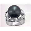 Image 1 : 14KT White Gold 20.05ct Tahitian Pearl and Diamond Ring
