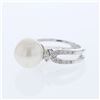 Image 1 : 14KT White Gold 9.90ct Pearl and Diamond Ring