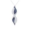 Image 1 : 14KT White Gold 1.04ctw Blue Sapphire and Diamond Pendant with Chain