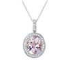 Image 1 : 14KT White Gold 4.60ct Amethyst and Diamond Pendant with Chain