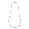 Image 1 : 18KT White Gold 2.54ctw Multi Color Sapphire and Diamond Necklace