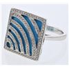 Image 1 : 14KT White Gold 11.00ct Turquoise and Diamond Ring