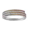 Image 1 : 14KT White Gold 4.34ctw Multi Color Sapphire and Diamond Bracelet