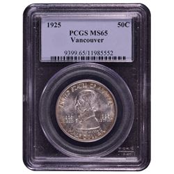 1925-S Vancouver Half Dollar Coin PCGS MS65